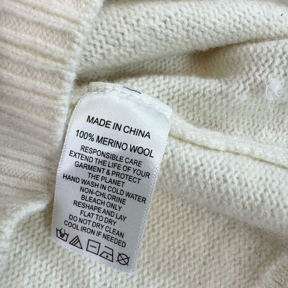 Hill House Sweater Womens Large Merino Wool Cream Puff Sleeve Preppy Classic - Picture 5 of 10